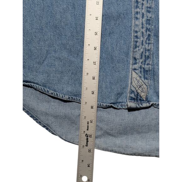 Vintage Levi’s Denim Shirt Mens L Brazil Made Western Workwear Two-Pocket Blue - Picture 12 of 14